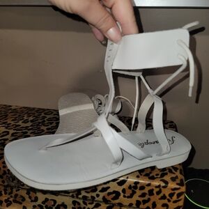 Free People White Strappy Sandals